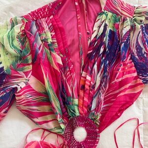 Fashion Nova Breezing By Chiffon Maxi Dress - Fuchsia NWT